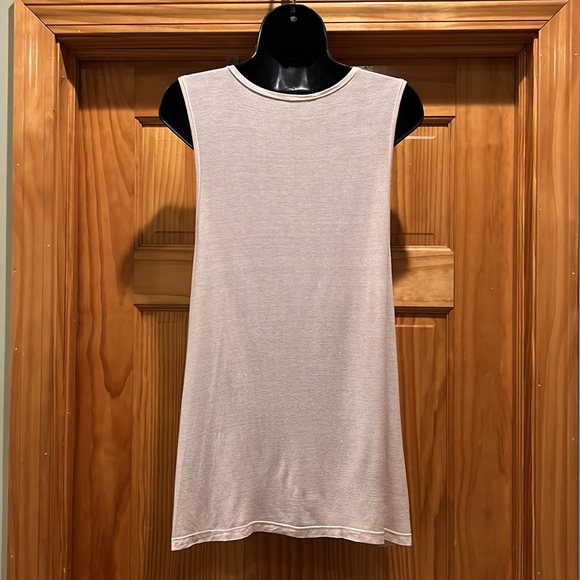 Drinks Well With Others Blush Pink and Gray Lettering Muscle Tee Tank Top - Picture 3 of 5